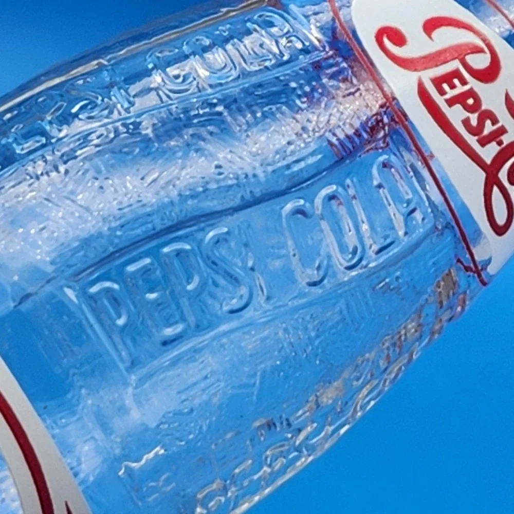 Vintage Sparkling Pepsi-Cola Glass Bottle 10 oz NY Temperglas Red & White Logo